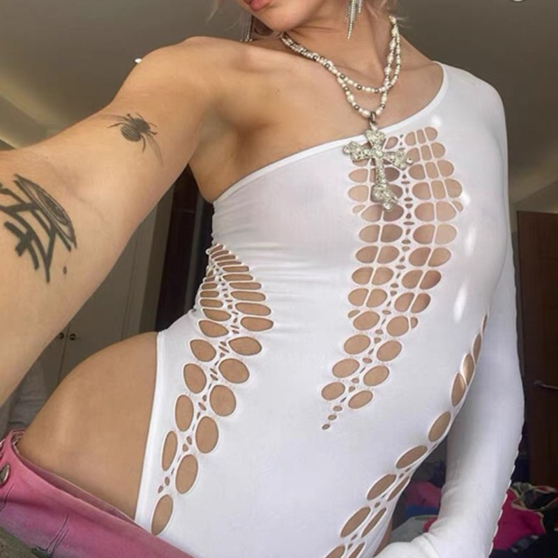 the asymmetrical cutout bodysuit