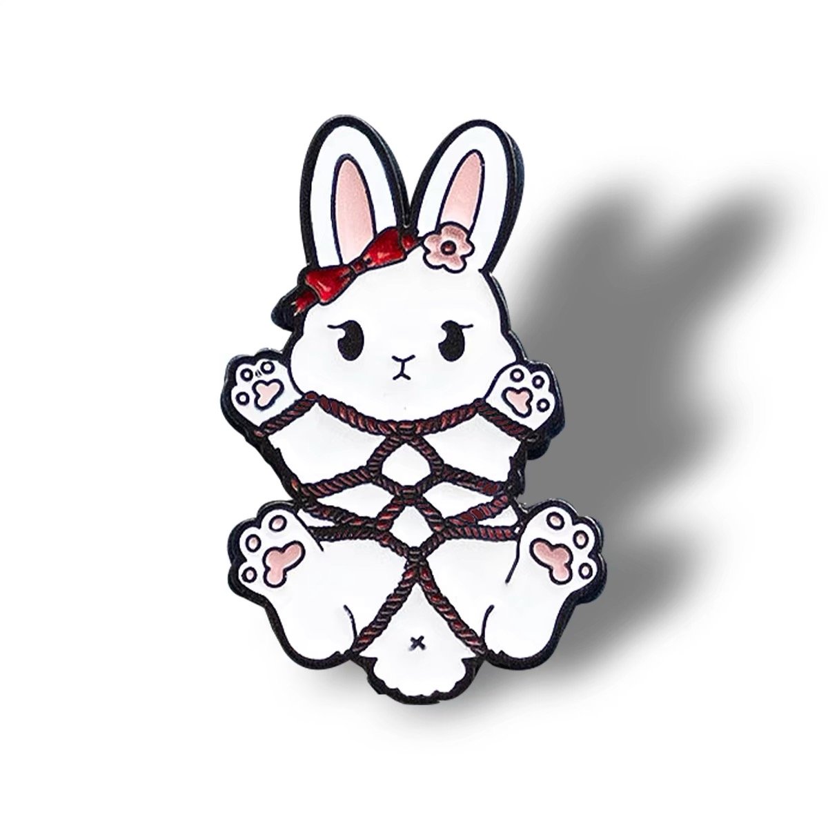 bunny bound enamel pin