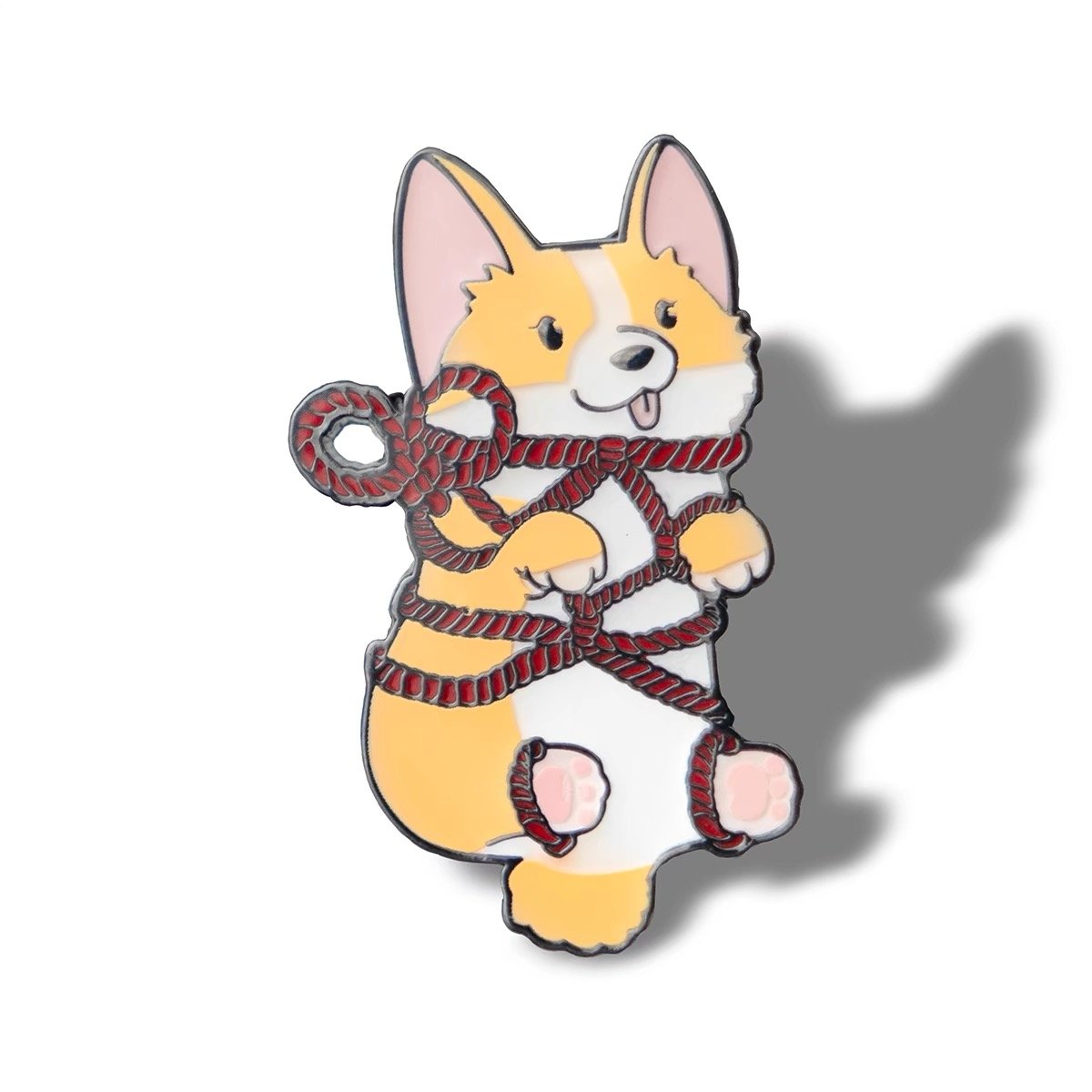 corgi bound enamel pin