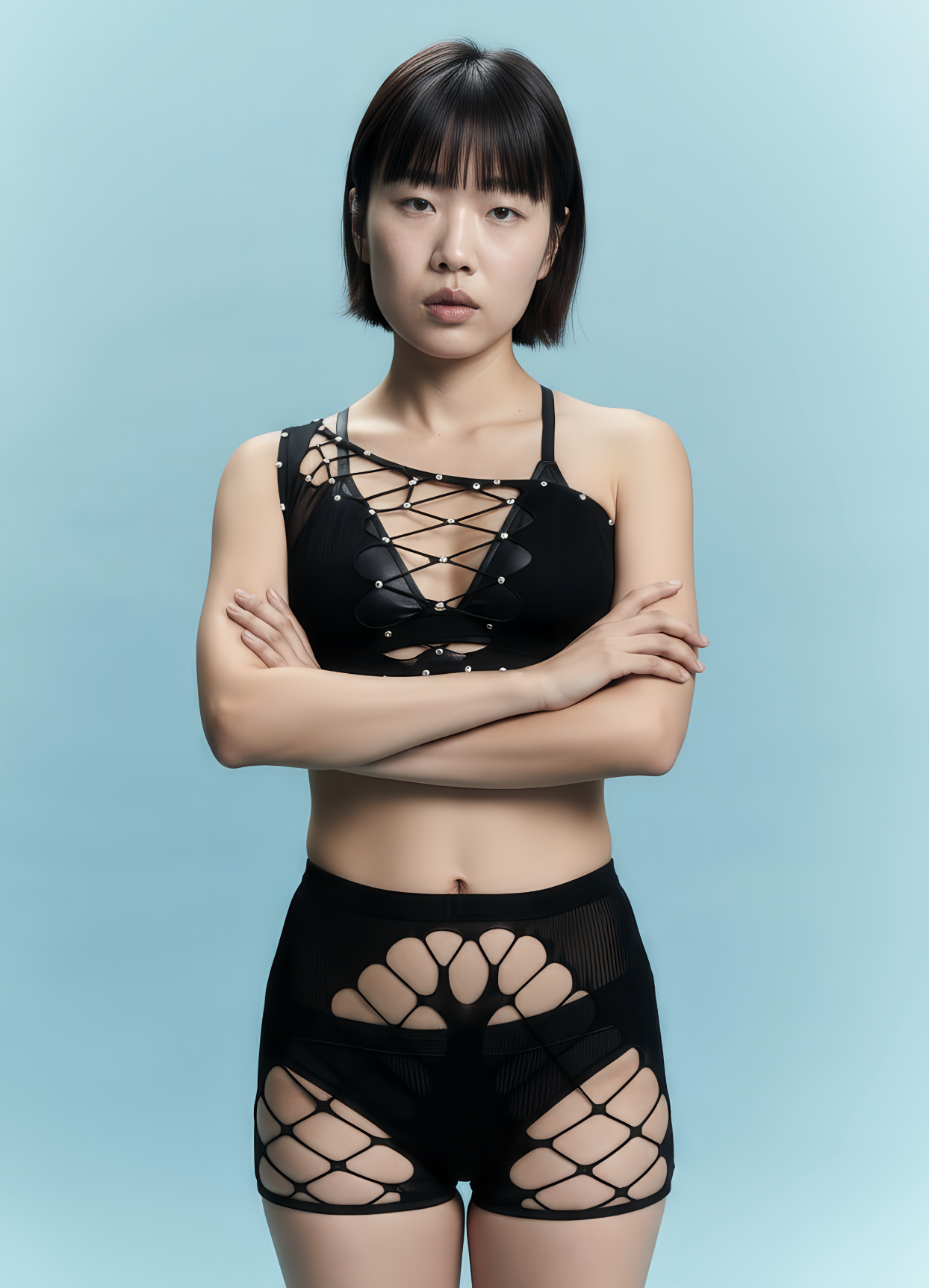 Asymmetric Gleam Top & Shorts - Image 3